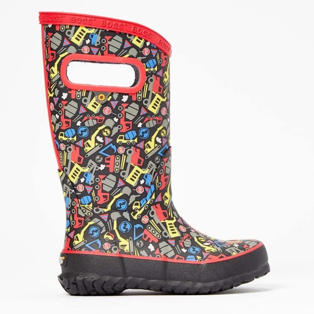Bogs 100% waterproof multi Trucks print Rain Boots boys size 3
